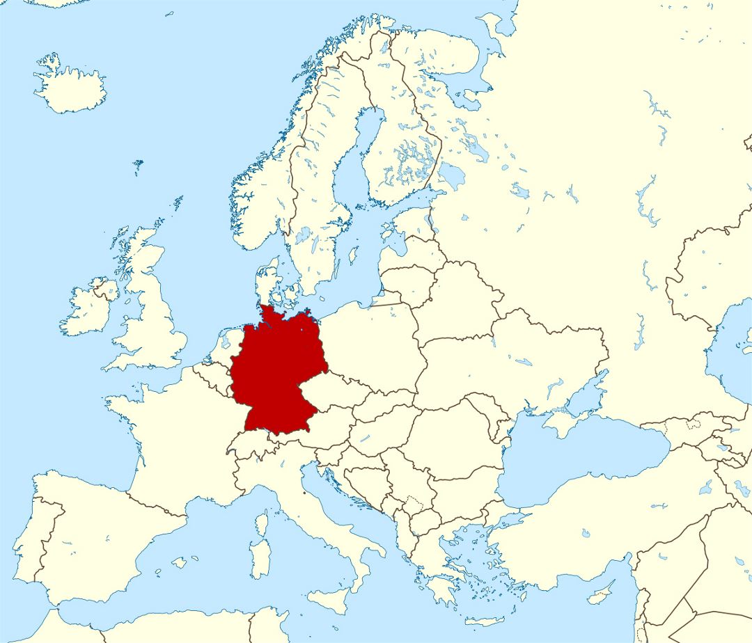 Large location map of Germany