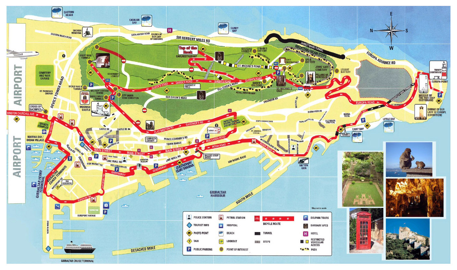 tourist map of gibraltar