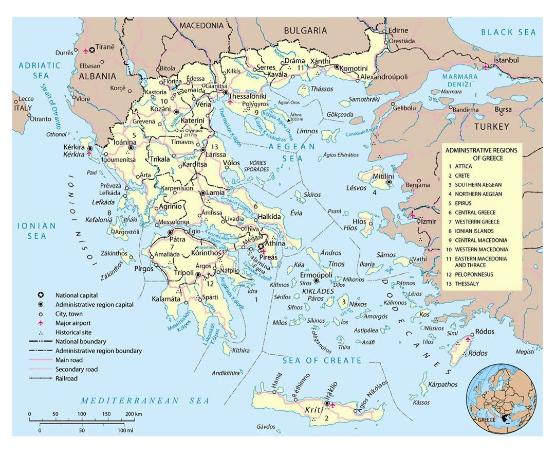 Large Map Of Greece