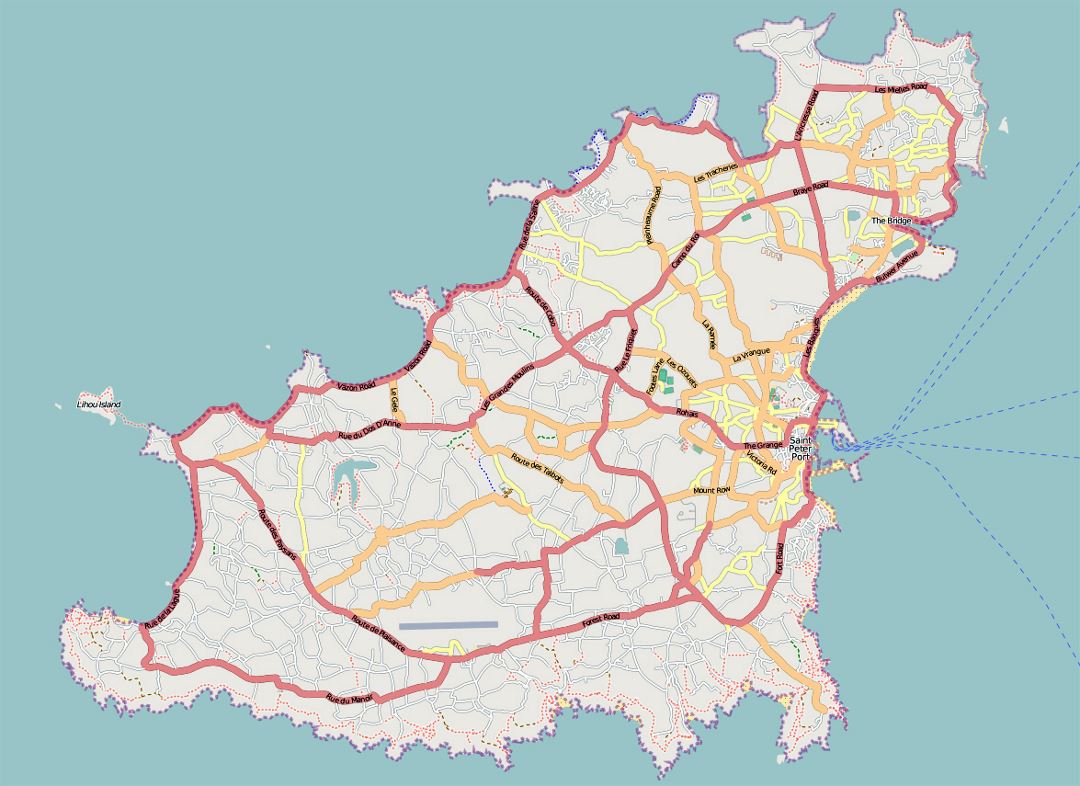 Road map of Guernsey