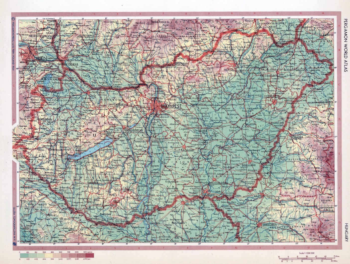 Large Physical Map Of Hungary Hungary Europe Mapsland Maps Of - Gambaran
