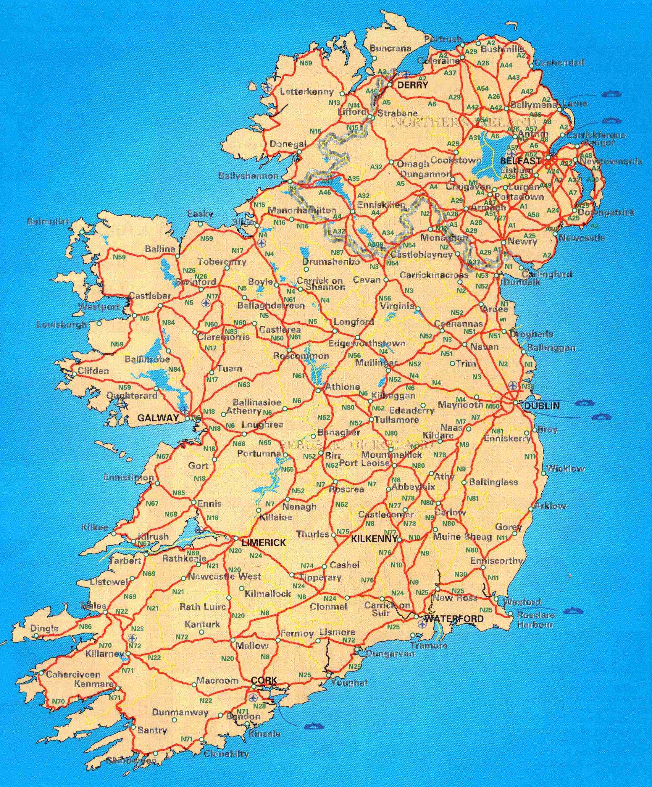 32 Driving Map Of Ireland With Attractions - Maps Database Source