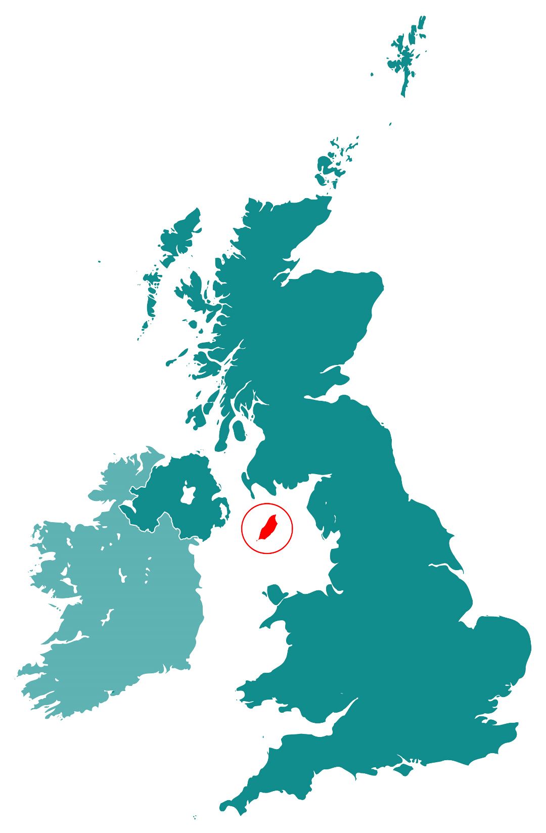 Large location map of Isle of Man