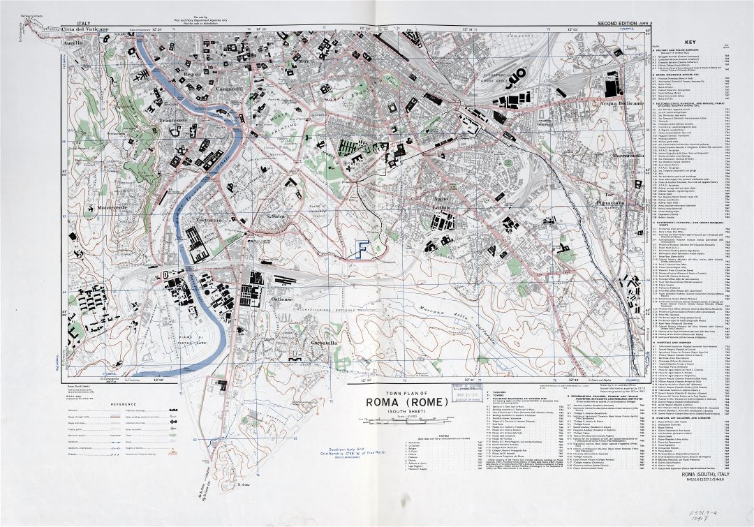 Large scale detail town plan of Roma (Rome) city - 1943-44 (Part - 2)