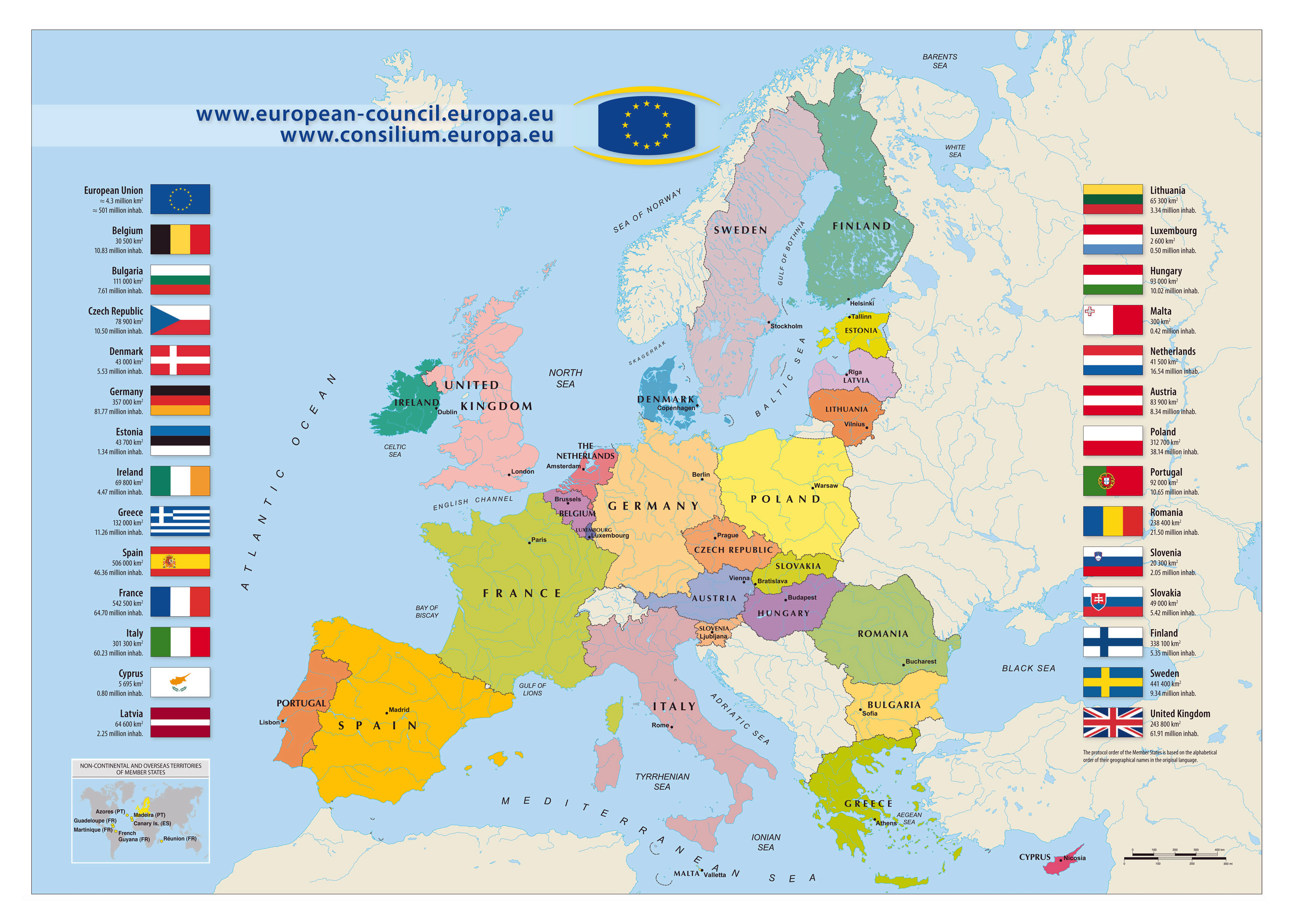 Large Detailed Political Map Of Europe With All Cities And Map Of The