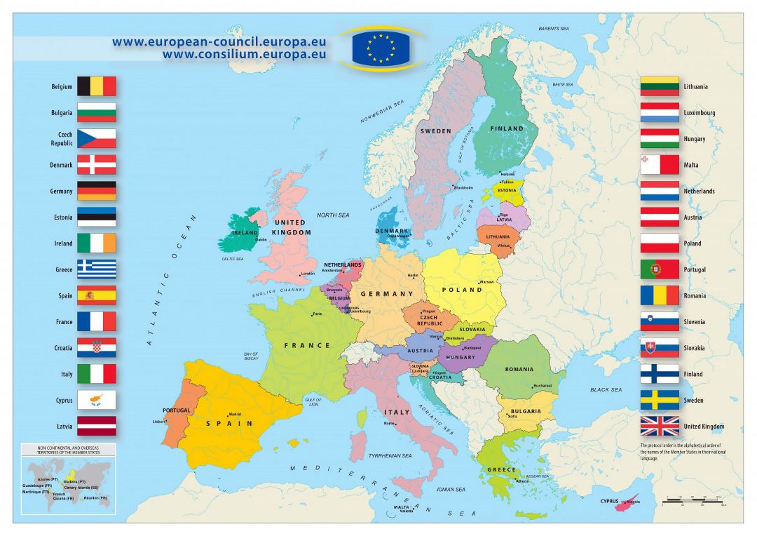 Large map of European Union - 2013