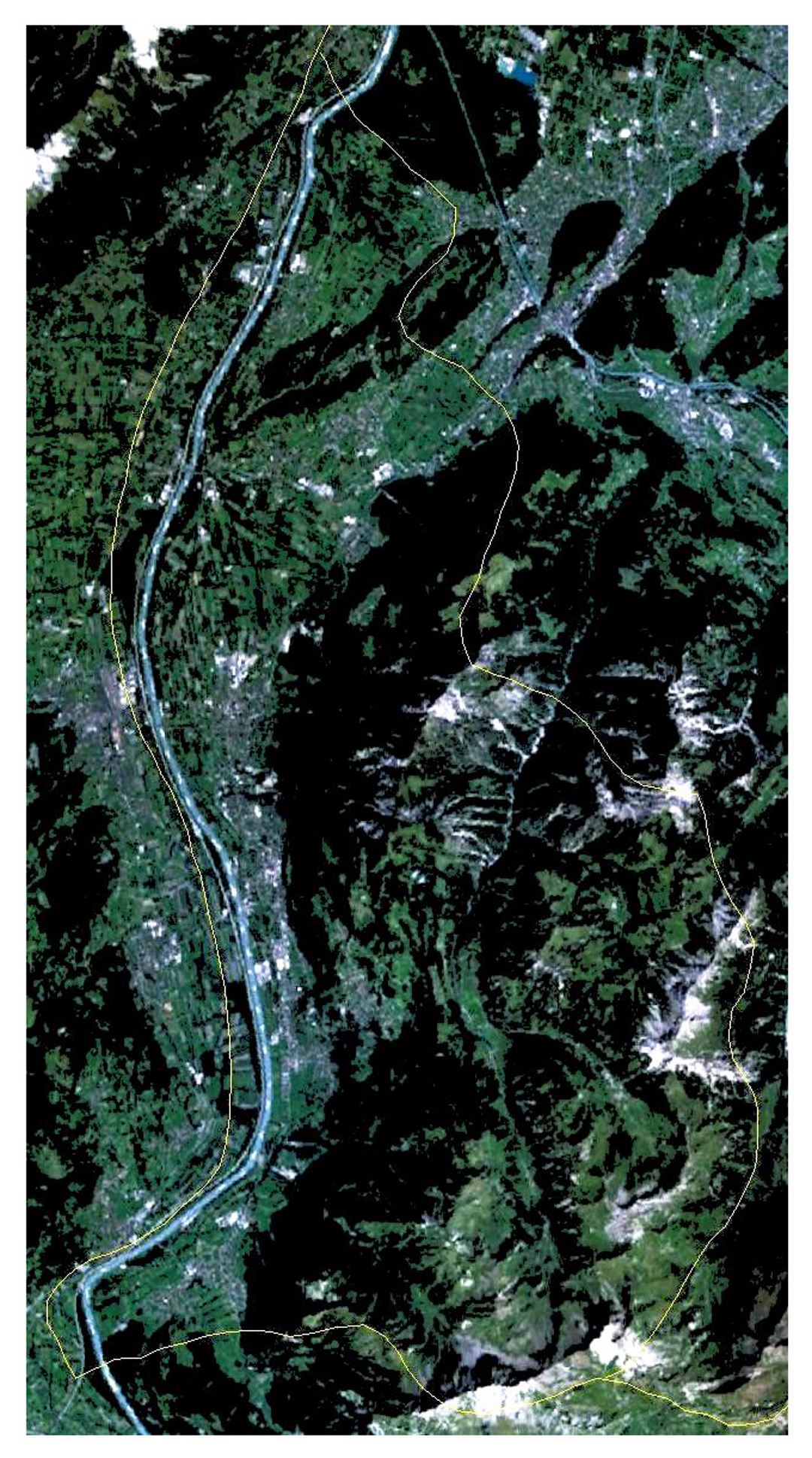 Detailed satellite map of Liechtenstein