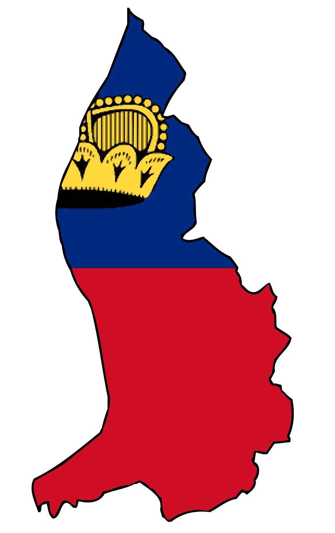 Large flag map of Liechtenstein
