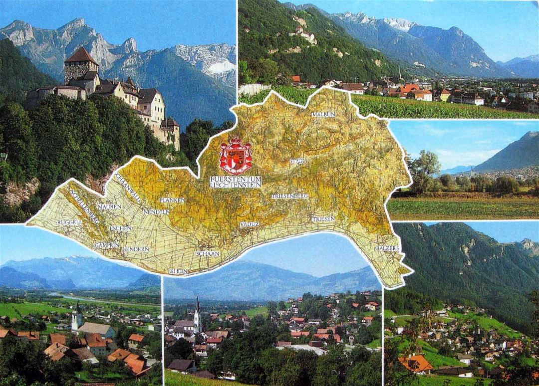 Large tourist map of Liechtenstein