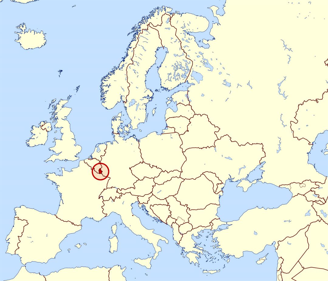 Large location map of Luxembourg