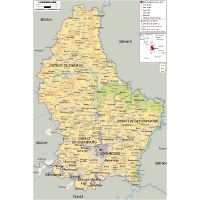 Large road map of Luxembourg with cities and airports | Luxembourg ...