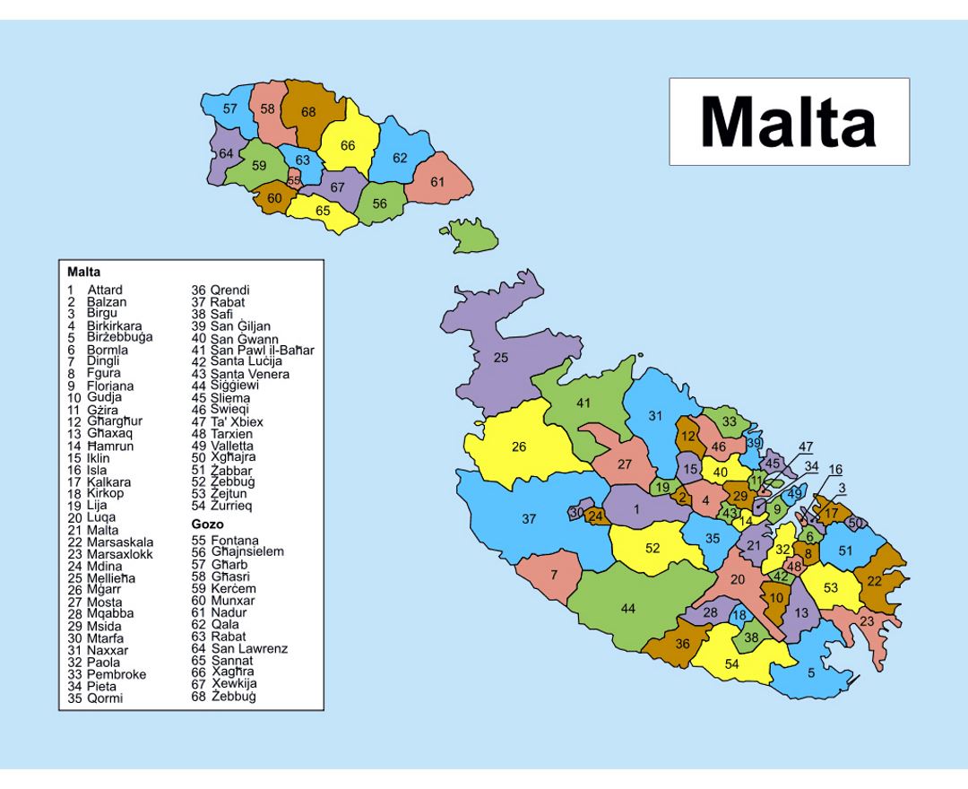 Europe Countries Map Malta