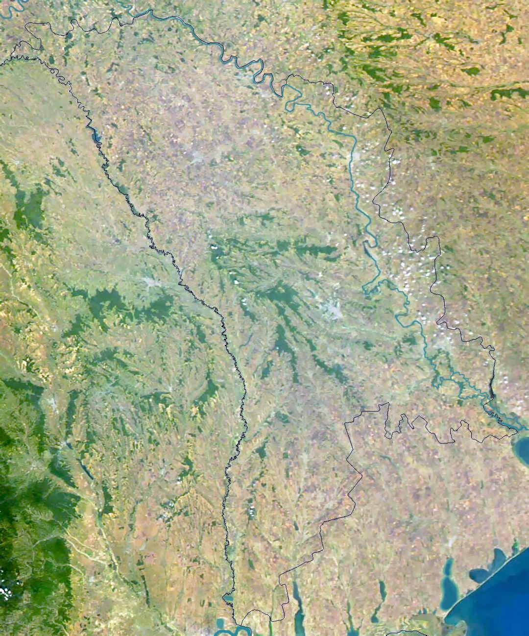 Detailed satellite map of Moldova