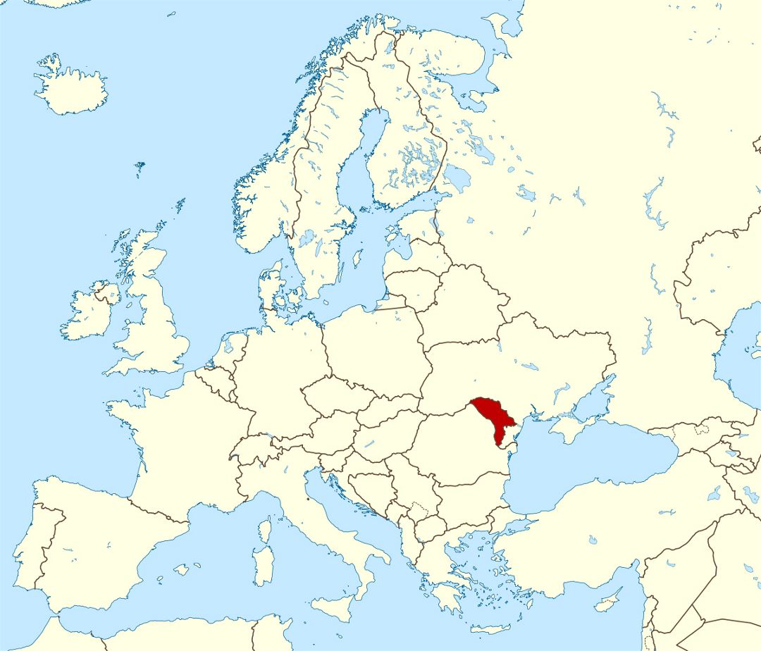 Large location map of Moldova