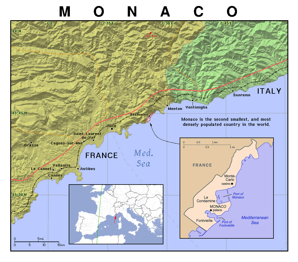 Monaco On Europe Map