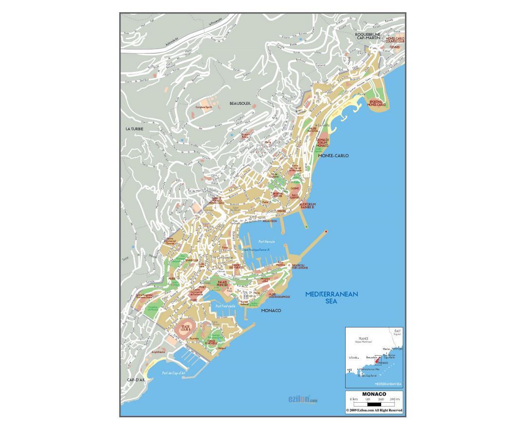 Europe Map Labeled Monaco