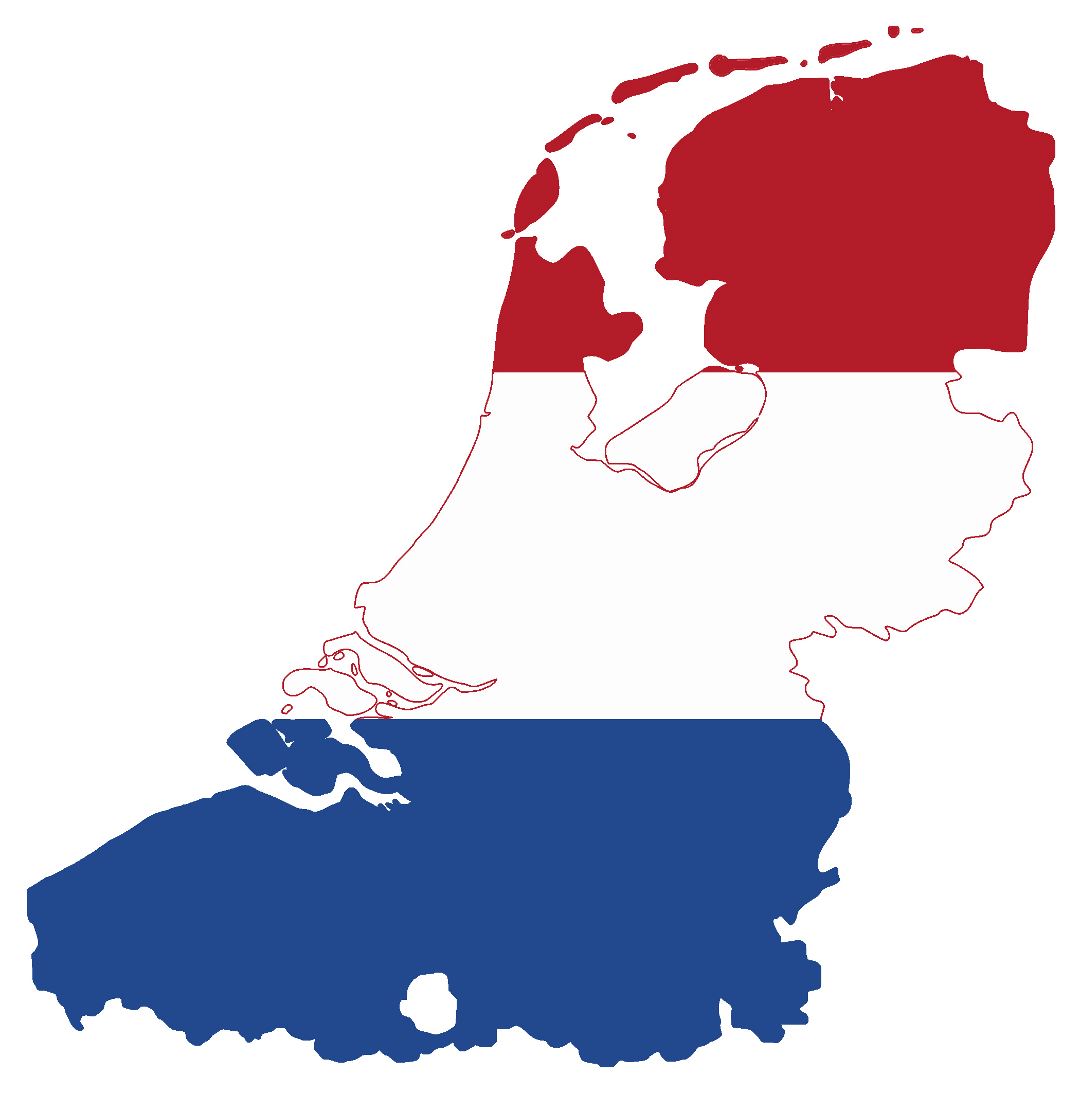 Large flag map of Netherlands