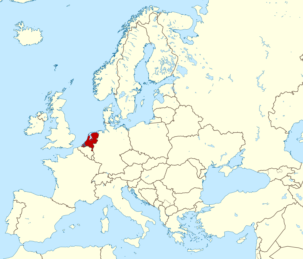 Large Location Map Of Netherlands In Europe Netherlands Europe