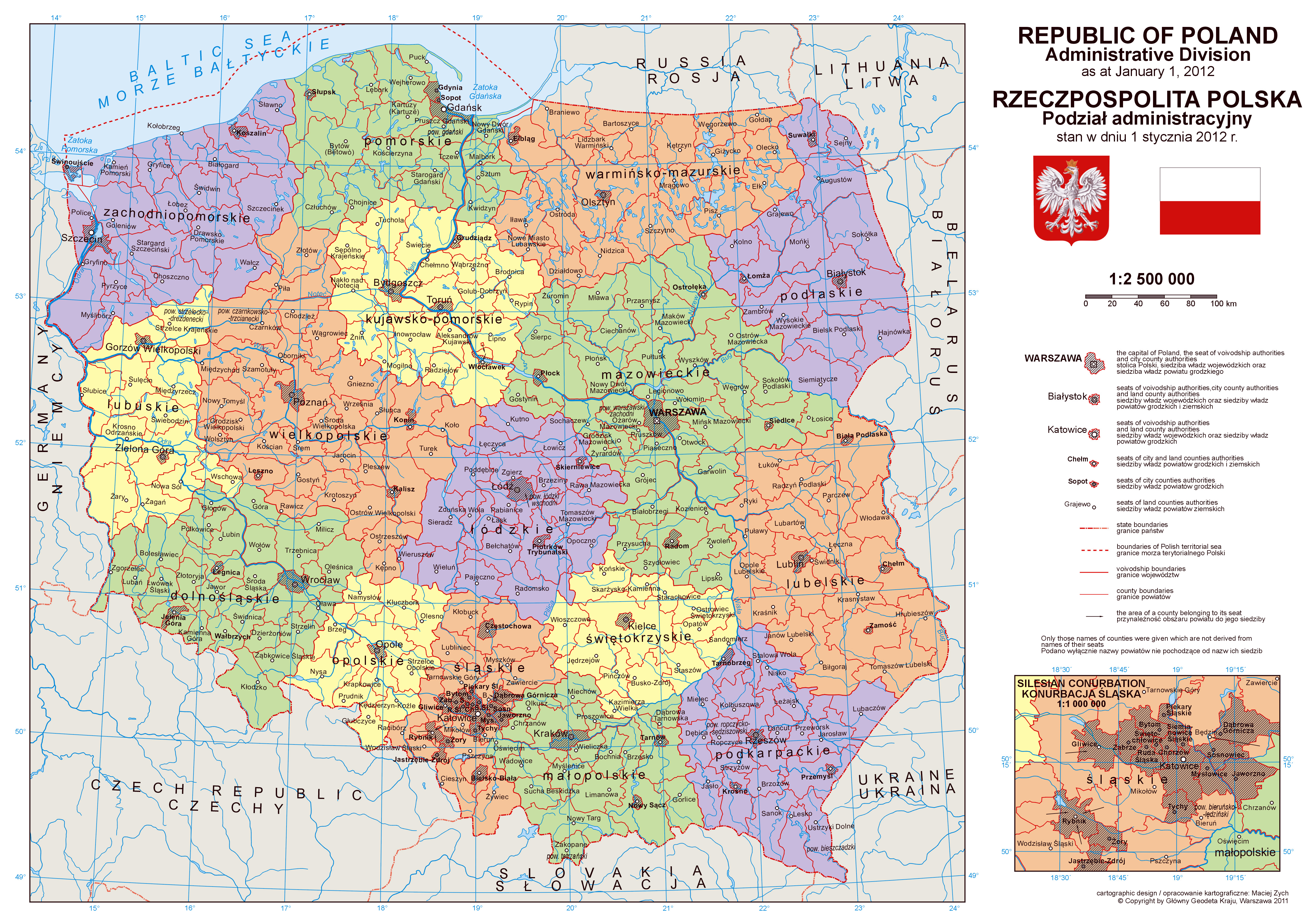 Large Detailed Political And Administrative Map Of Poland