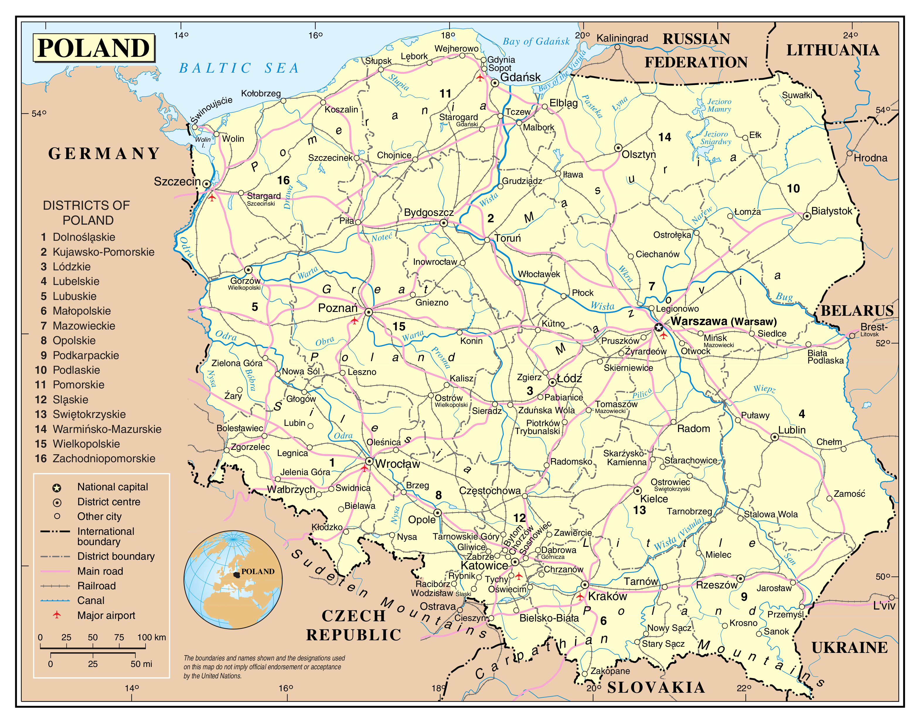 poland travel advisory map