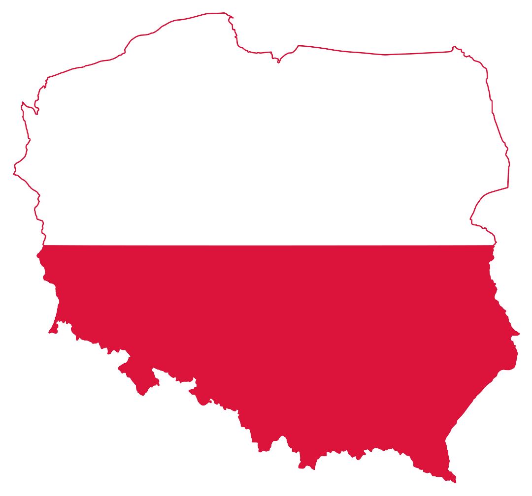 Large flag map of Poland