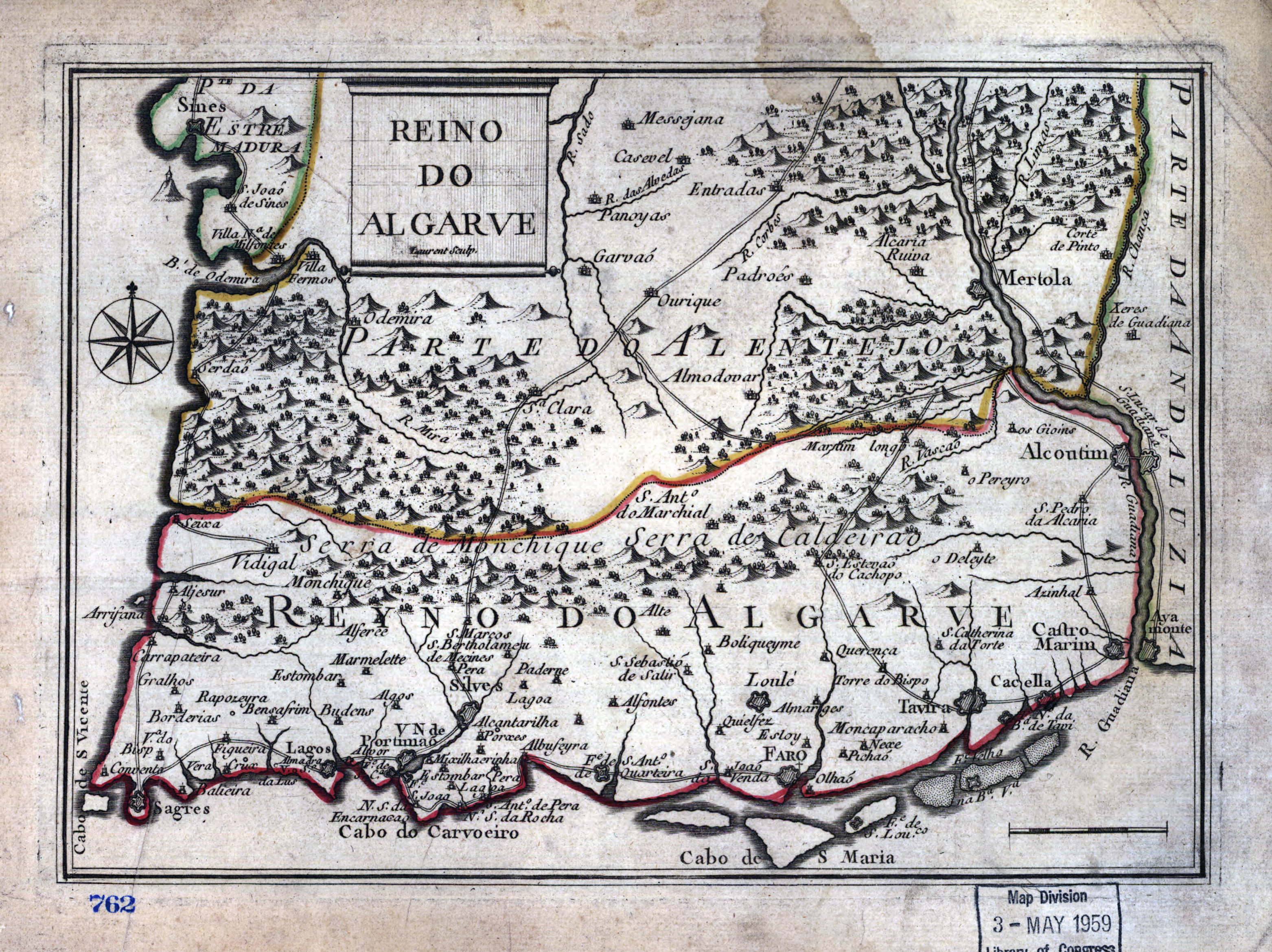 Large detailed road map of Algarve with cities and other marks, Algarve, Portugal, Europe, Mapsland