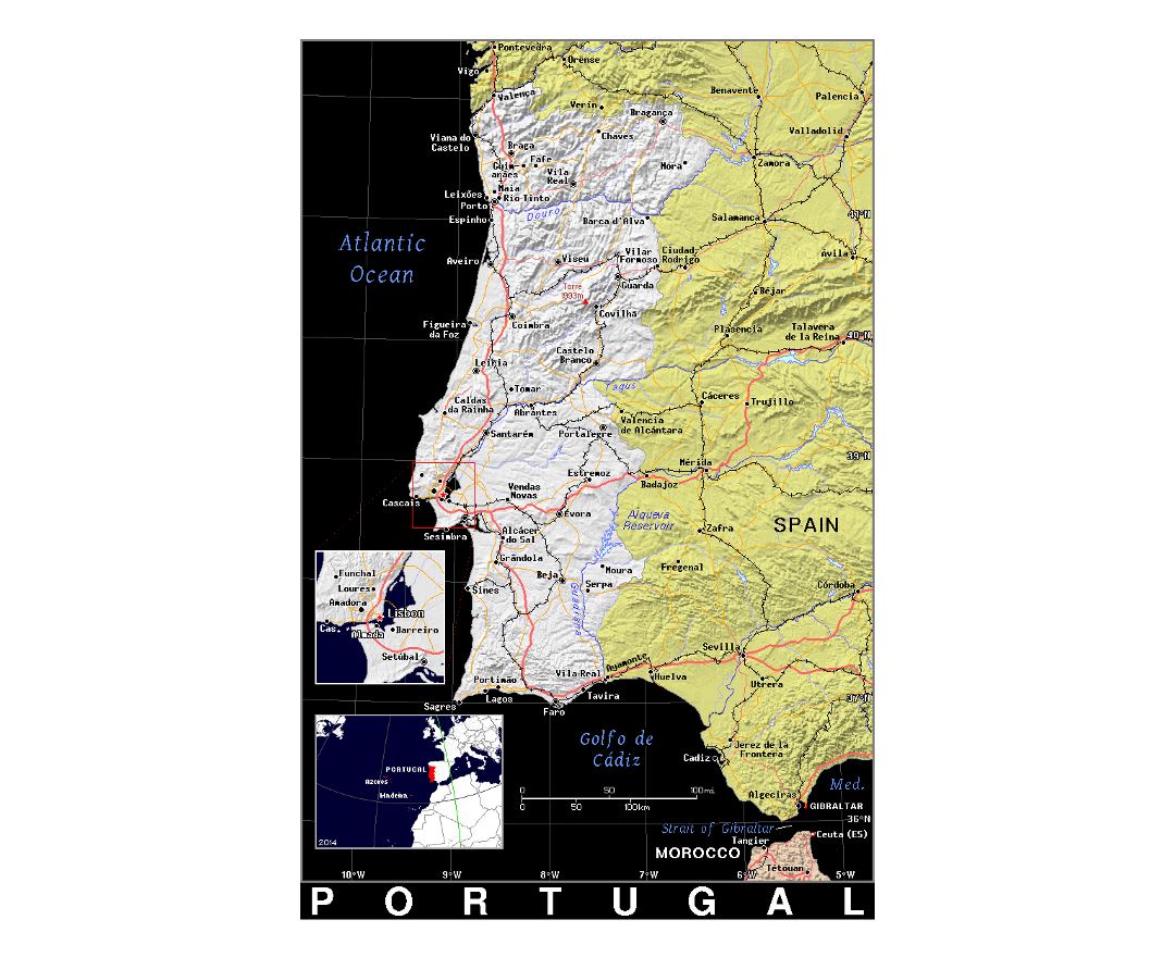 Maps of Portugal, Collection of maps of Portugal, Europe, Mapsland