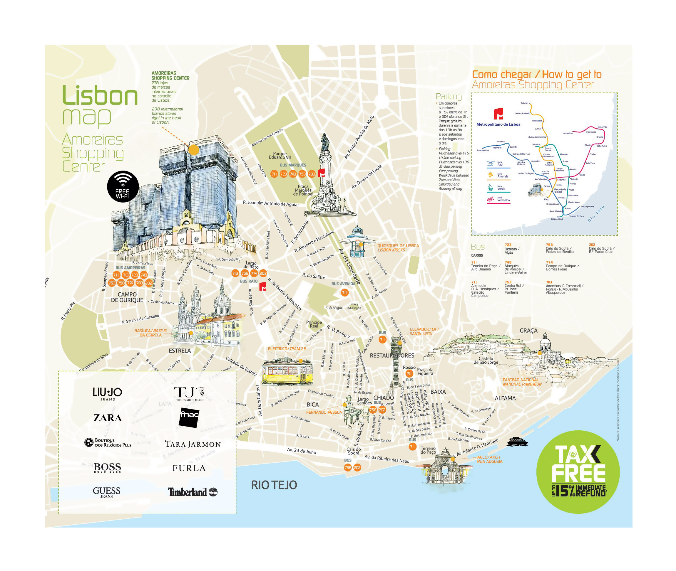 Large Detailed Tourist Map Of Lisbon City Vidianicom 2300x3050