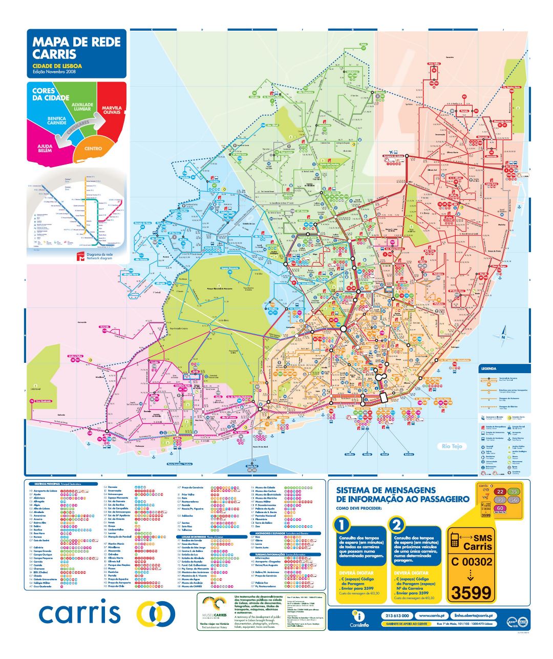 Large detailed rail network map of Lisbon Area