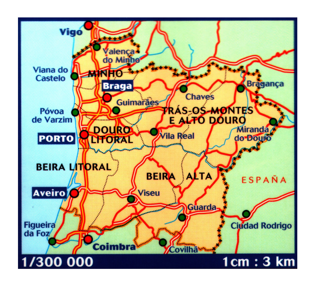 Large tourist map of Portugal with roads and cities, Portugal, Europe, Mapsland