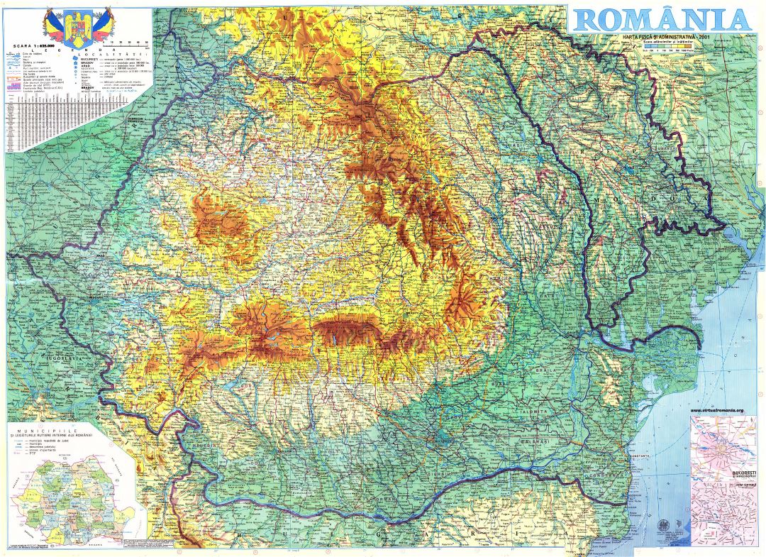 Large detailed map of Romania