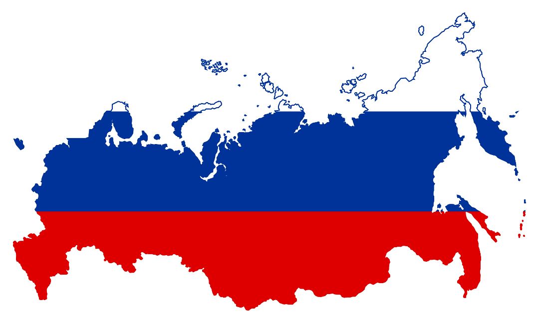Large flag map of Russia