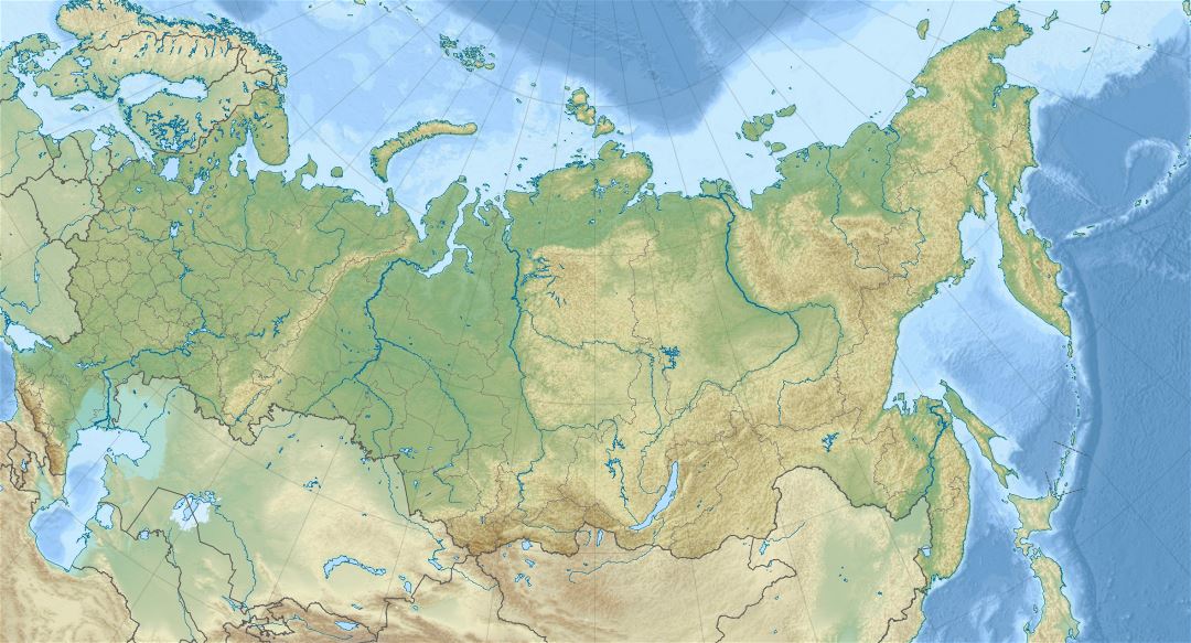 Large relief map of Russia