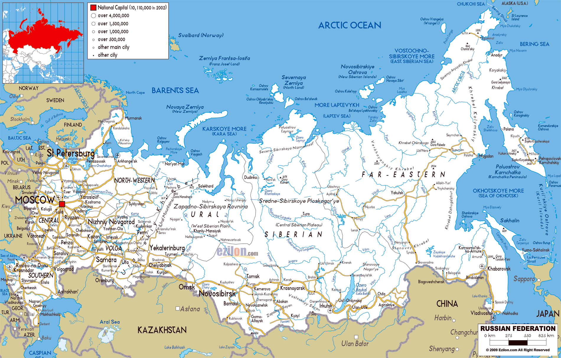 map of russia and europe with cities Large Road Map Of Russia With Cities And Airports Russia map of russia and europe with cities