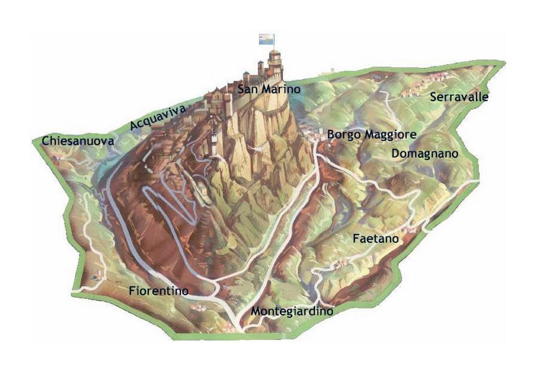 Panoramic map of San Marino