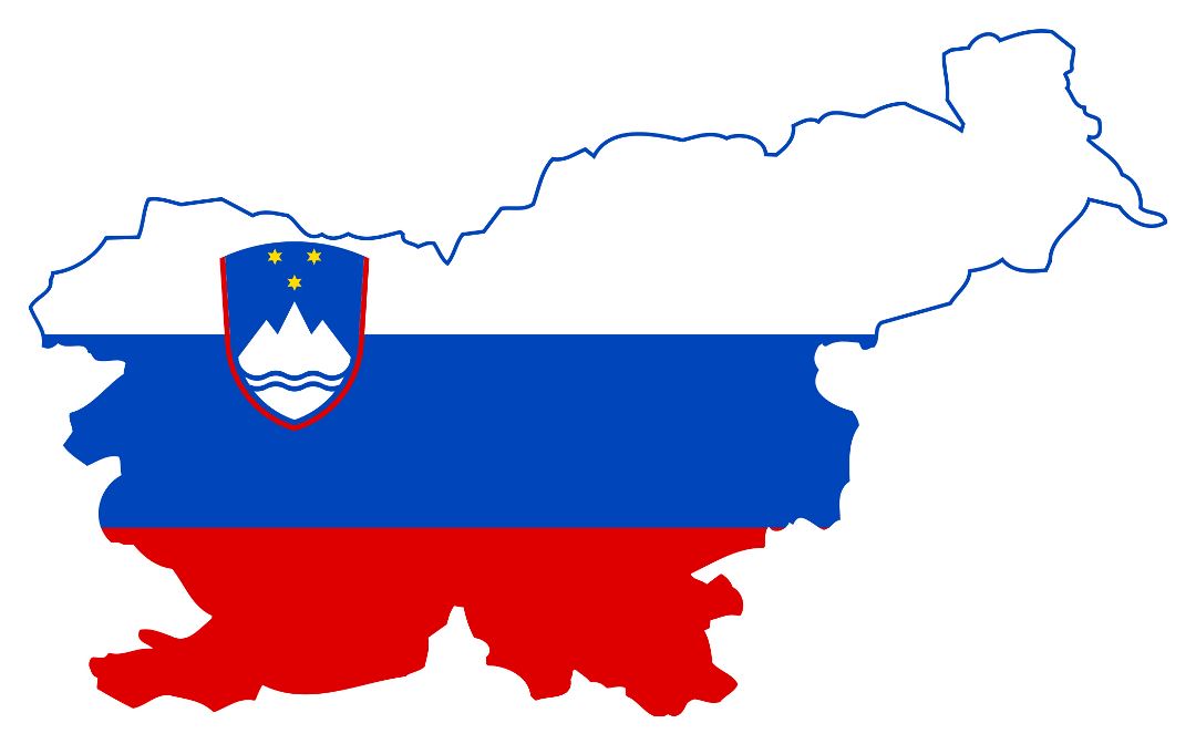 Large flag map of Slovenia