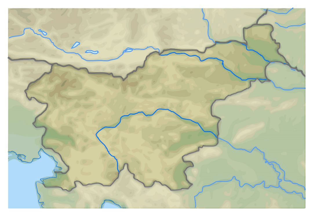 Large relief map of Slovenia