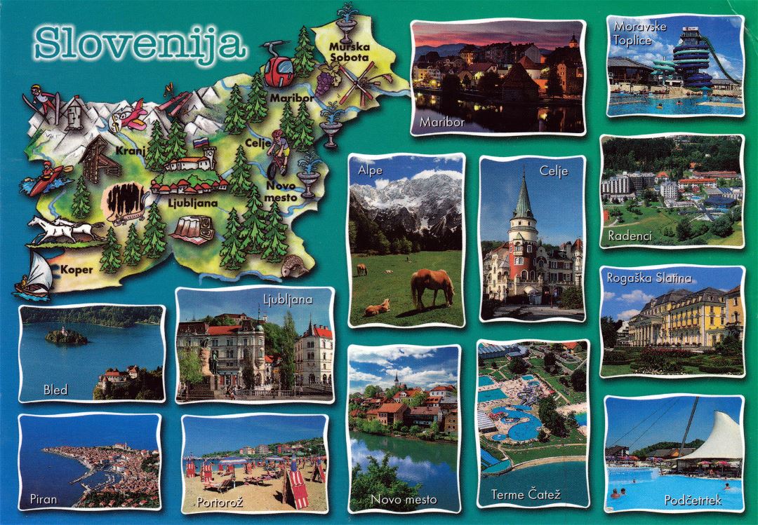 Large travel map of Slovenia