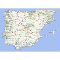 Large physical map of Portugal with roads, cities and airports, Portugal, Europe, Mapsland