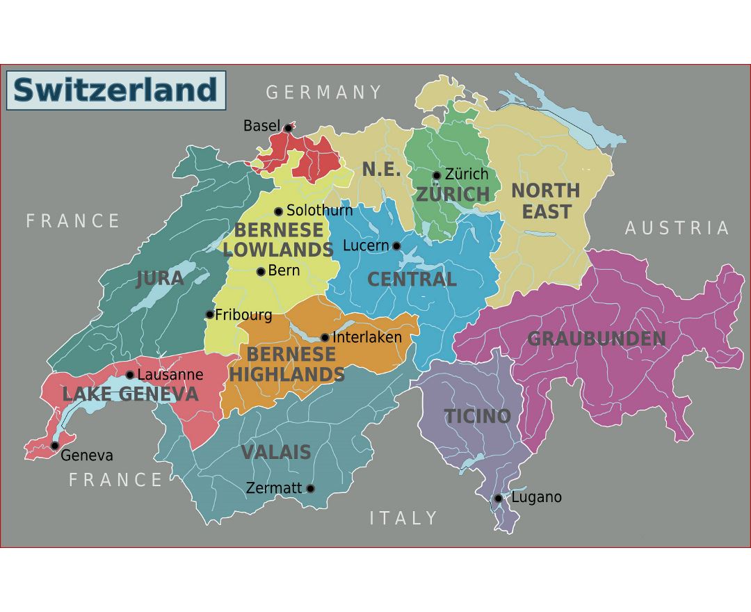 Europe Map Switzerland Italy France