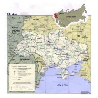 Large Detailed Political Map Of Ukraine With Relief Roads Railroads ...