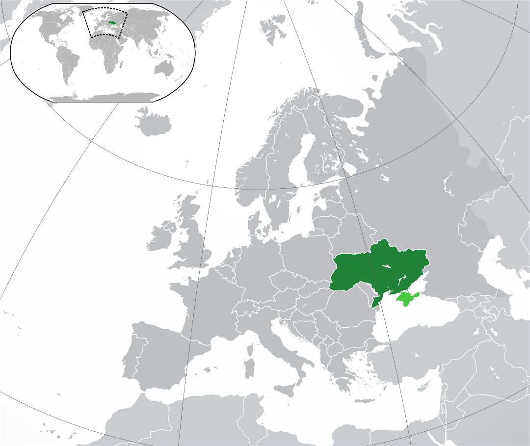 Large location map of Ukraine