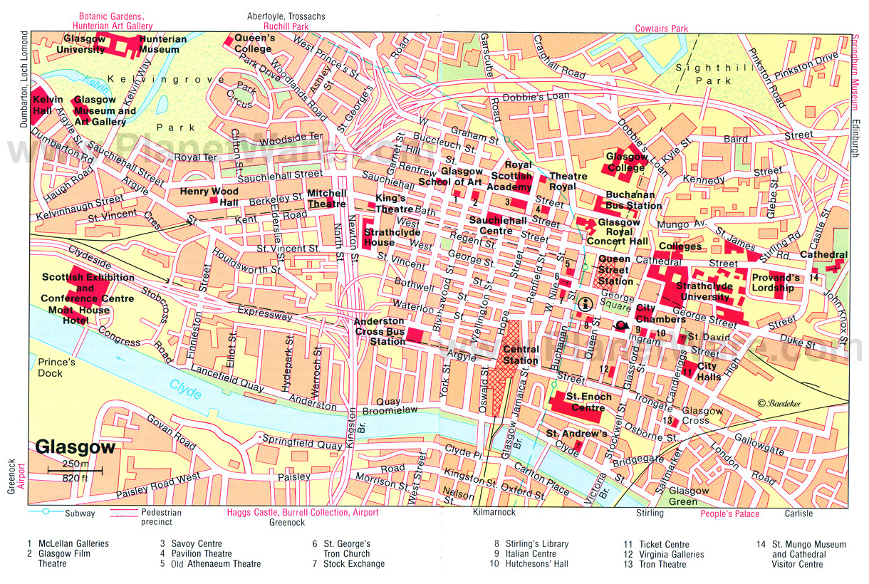 glasgow city centre tourist map