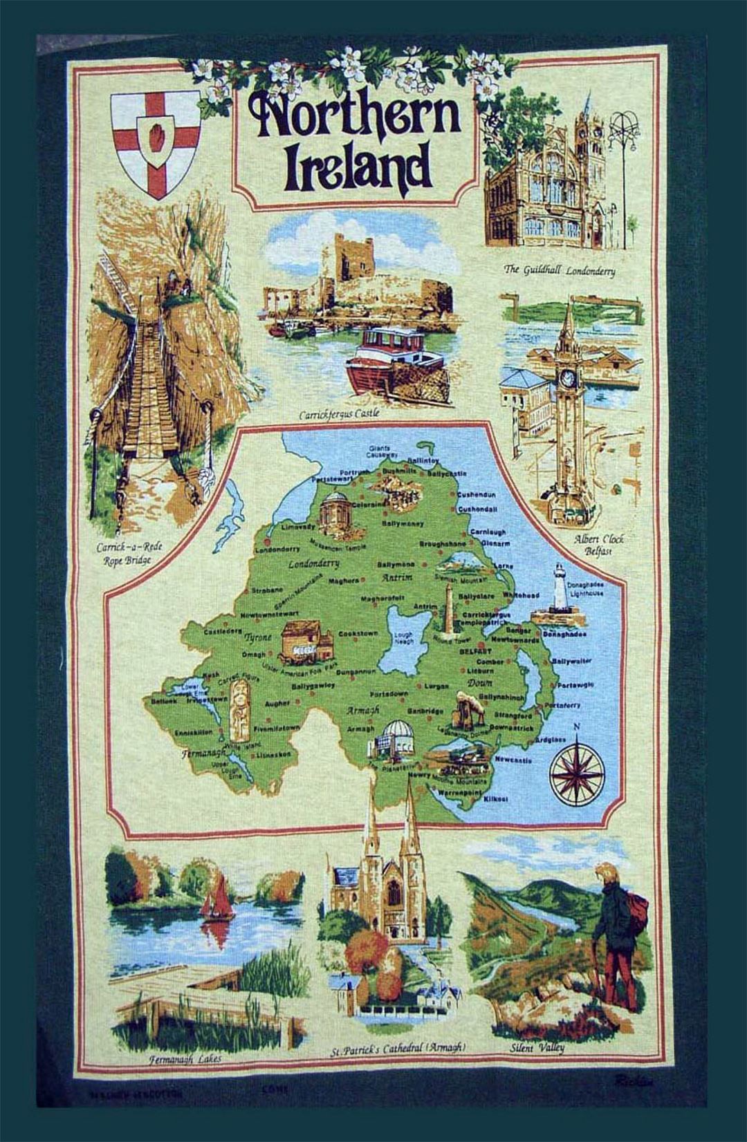 Detailed tourist map of Northern Ireland