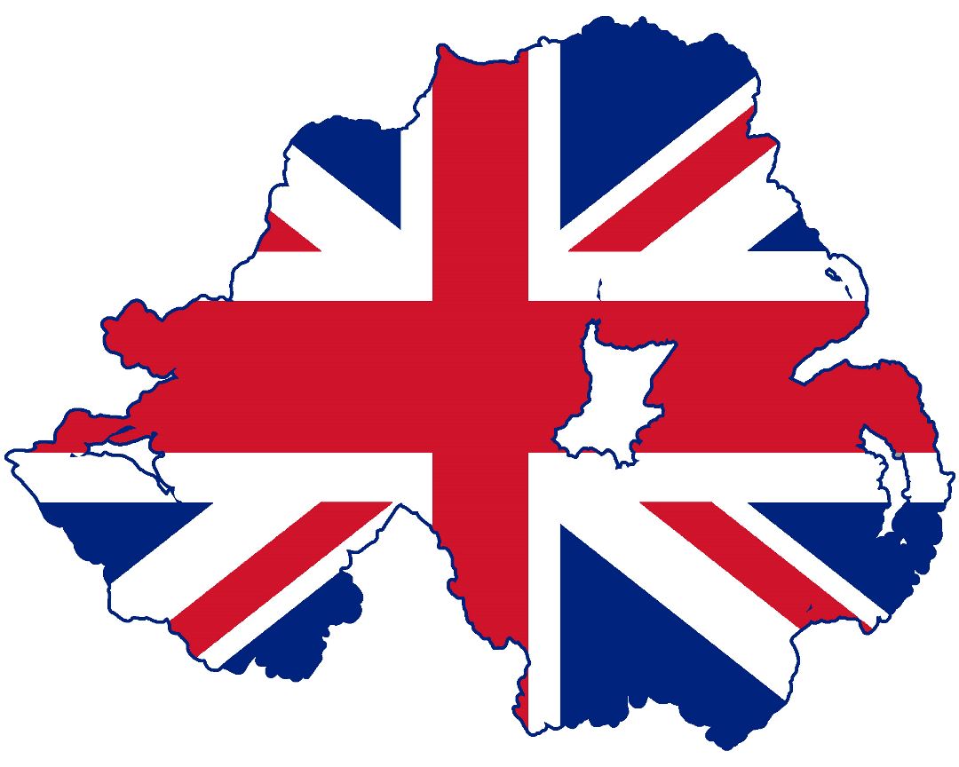 Large flag map of Northern Ireland