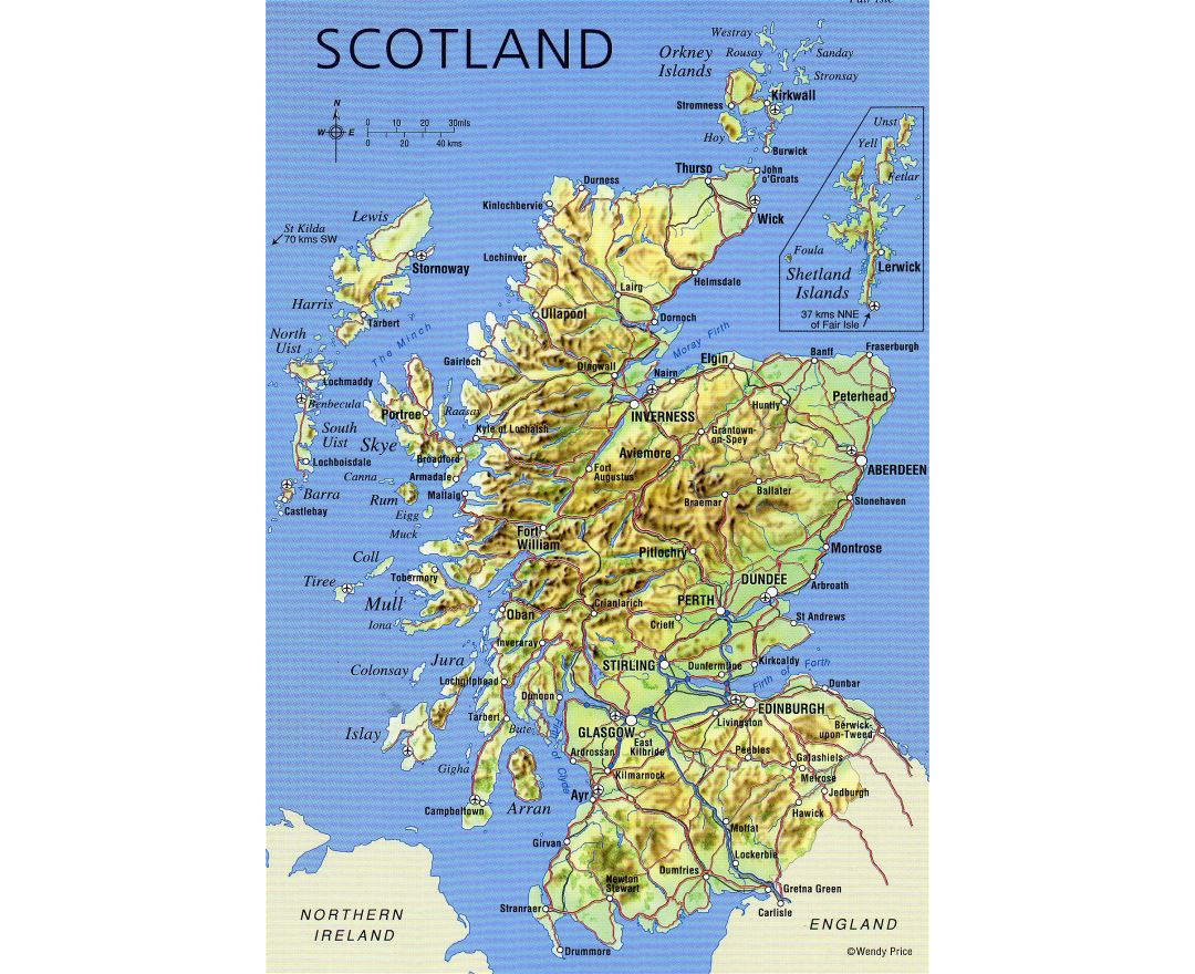 Large Detailed Political Map Of Scotland Scotland United Kingdom Large Detailed Political Map Of Scotland Scotland United Kingdom