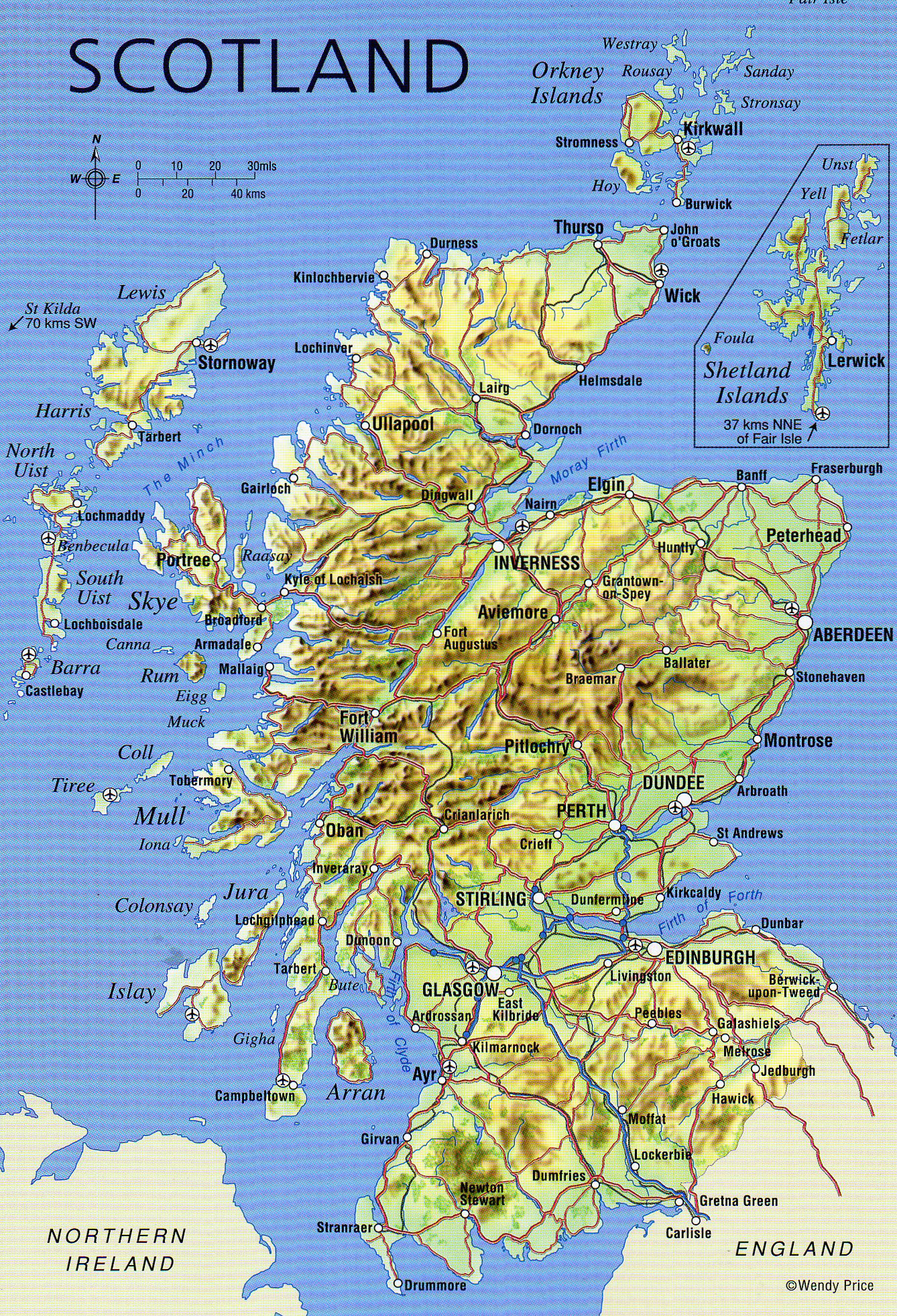 Detailed Map Of Scotland Oklahoma Road
