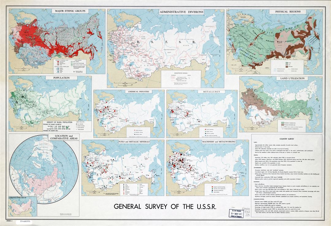 Large scale General Survey map of the U.S.S.R. - 1961