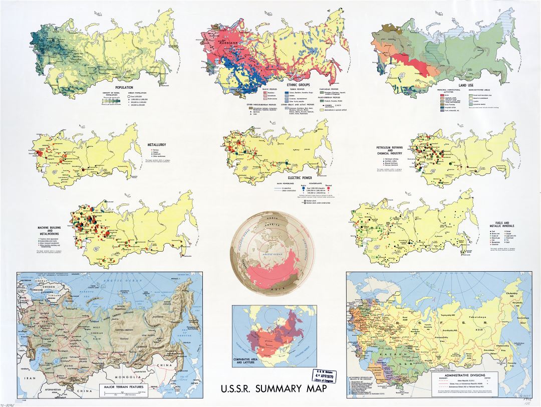 Large scale Summary map of the USSR - 1968