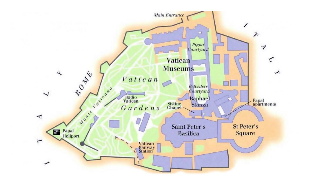 Detailed map of Vatican city